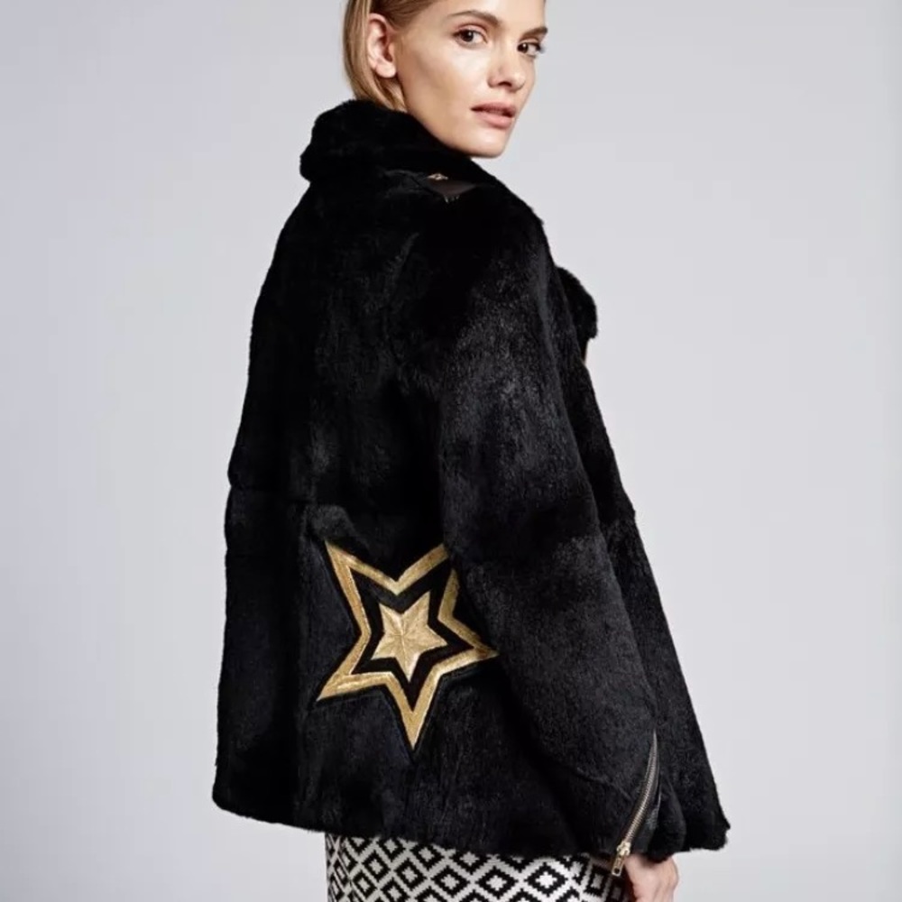 Jocelyn Fur The Beverly Moto Jacket